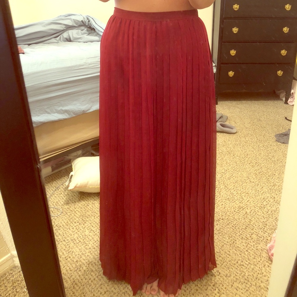 Sparkle & fade burgundy maxi skirt
